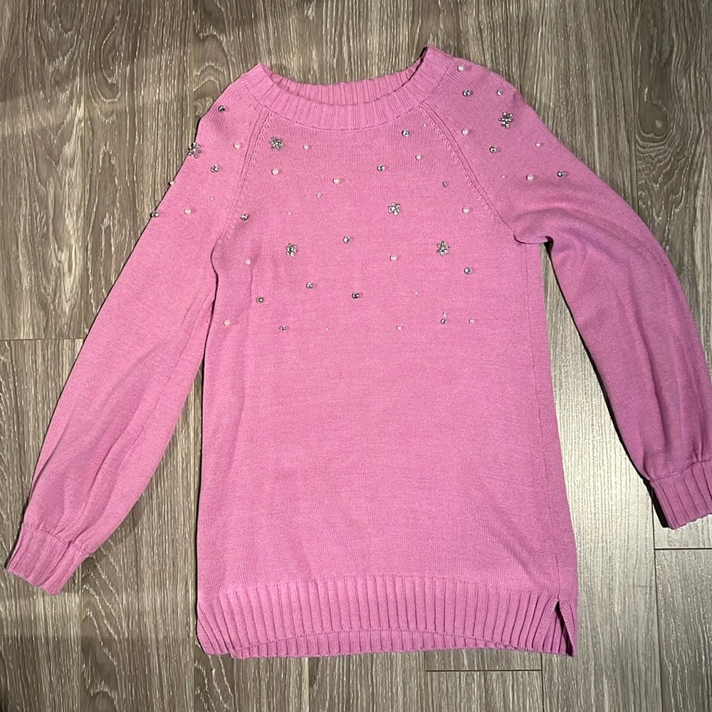 Amazing embellished Karl Lagerfeld oversized sweater / mini sweater dress.